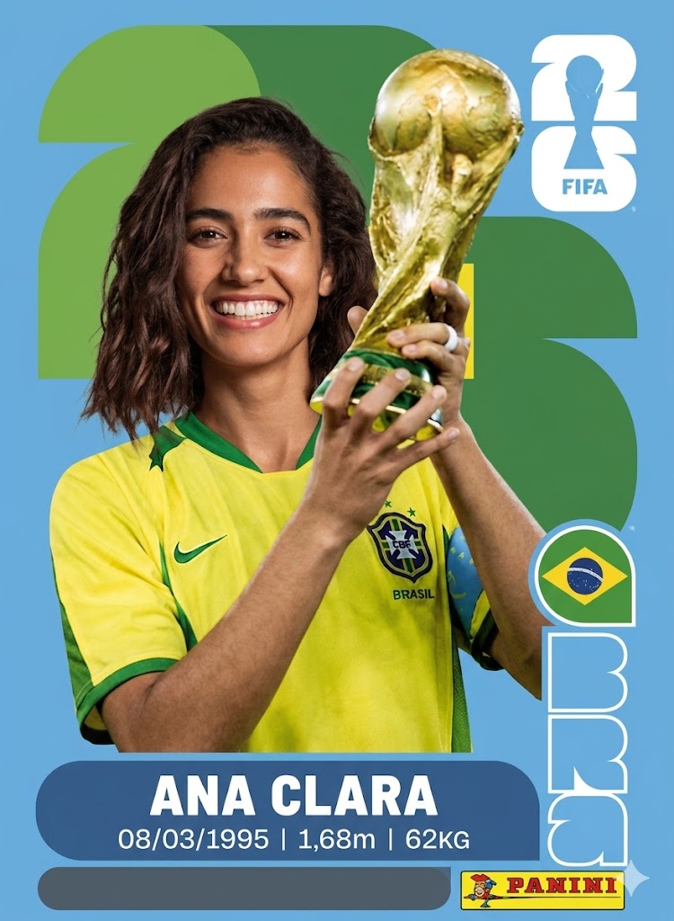 Figurinha personalizada — Ana Clara, Flamengo, meia