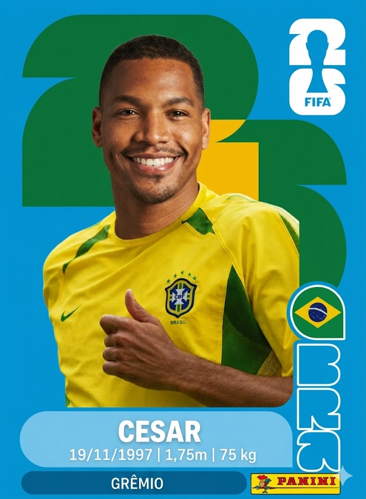 Figurinha personalizada — Cesar, Grêmio, atacante
