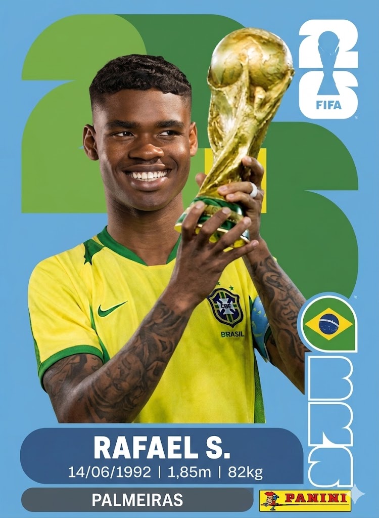 Figurinha personalizada — Rafael S., Palmeiras, zagueiro
